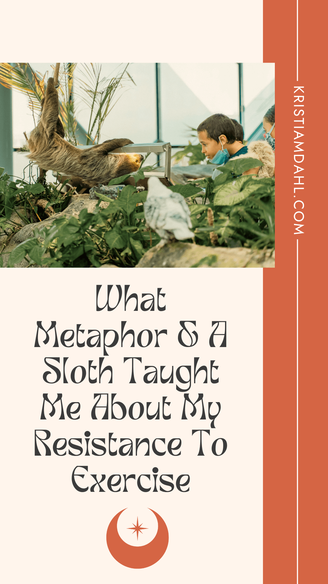 I used metaphor to explore my resistance to exercising. A cute AF and playful sloth taught me a lot and offered me a path forward. via @kristi_amdahl