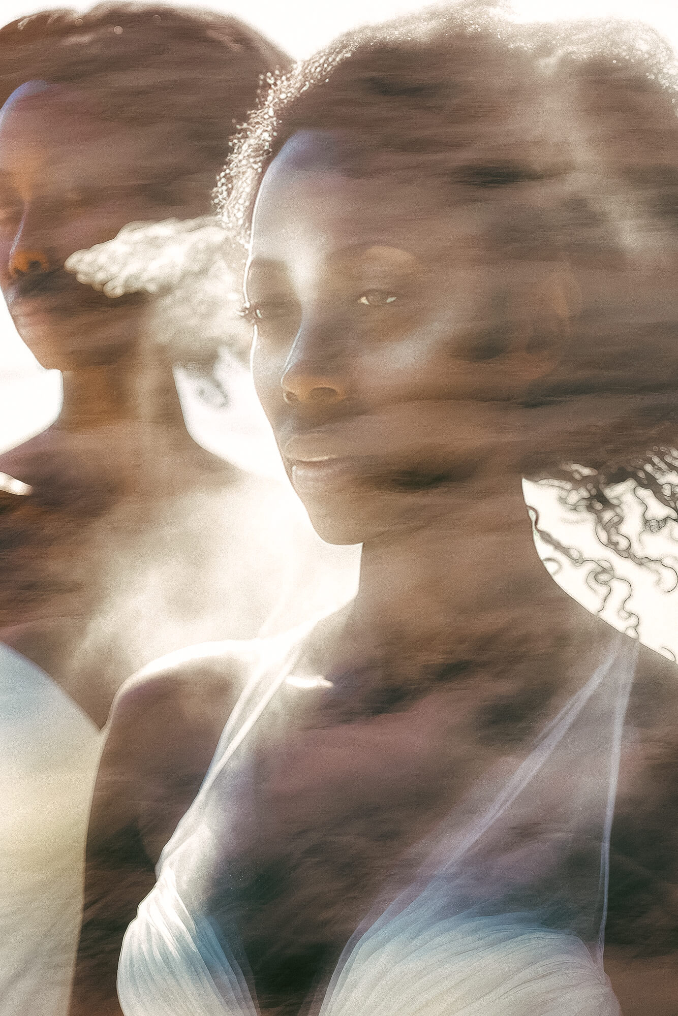 ethereal-looking image of two women