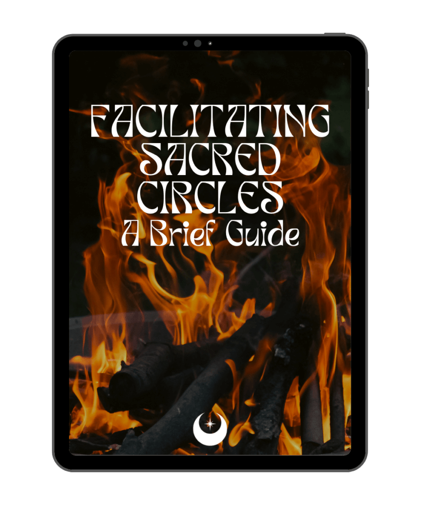 iPad mockup with the title Facilitating Sacred Circles - A Brief Guid