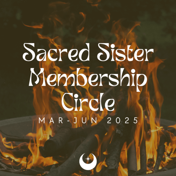 infographic of a fire pit and the words Sacred Sister Virtual Circle